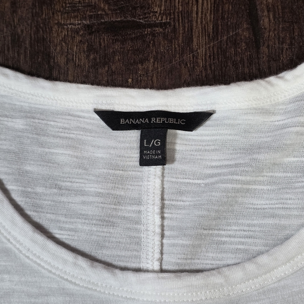 Banana Republic Thin White Long Sleeve Tee - Picture 5 of 6